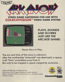 Arkanoid - Box - Back (World) - 1200x1500
