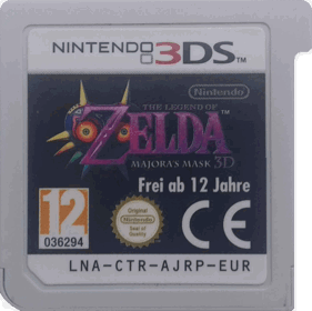 The Legend of Zelda: Majora's Mask 3D - Cart - Front (Europe) - 795x793