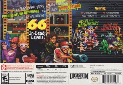 Zombies Ate My Neighbors and Ghoul Patrol - Box - Back (North America) - 1156x800