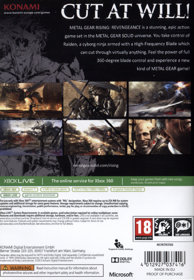 Metal Gear Rising: Revengeance - Box - Back (Europe) - 934x1349
