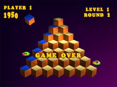 Q*bert - Screenshot - Game Over (World) - 640x480