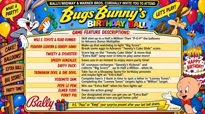 Bugs Bunny's Birthday Ball - Arcade - Controls Information (World) - 1919x1071