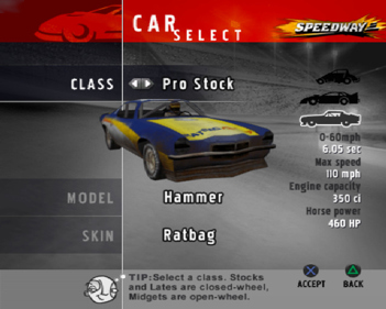 Saturday Night Speedway - Screenshot - Game Select (World) - 640x512