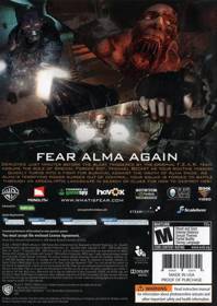 F.E.A.R. 2: Project Origin - Box - Back (North America) - 640x906