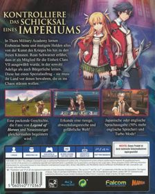 The Legend of Heroes: Trails of Cold Steel - Box - Back (Germany) - 638x800