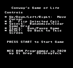 Conway's Game of Life - Screenshot - Game Title (United States) - 256x240